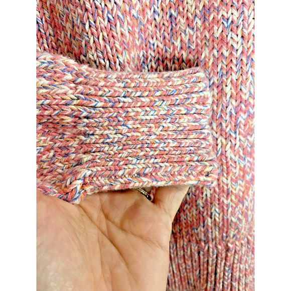 J. Crew Casual Sweater Womens Pink White Blue Long Sleeve Crewneck Sweater SMALL - Picture 3 of 7